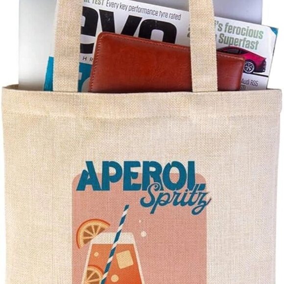 Aperol Spritz Tote Canvas Tote Bag Reusable Grocery Bag Book Tote - Picture 6 of 6